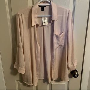 Forever 21 women’s large light pink button up shirt
